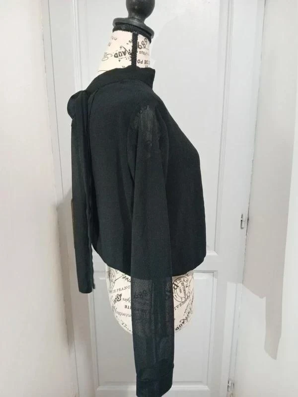 Blouse noire dos nu / ouvert avec grand nœud Zara – Taille S (36) – photo 5